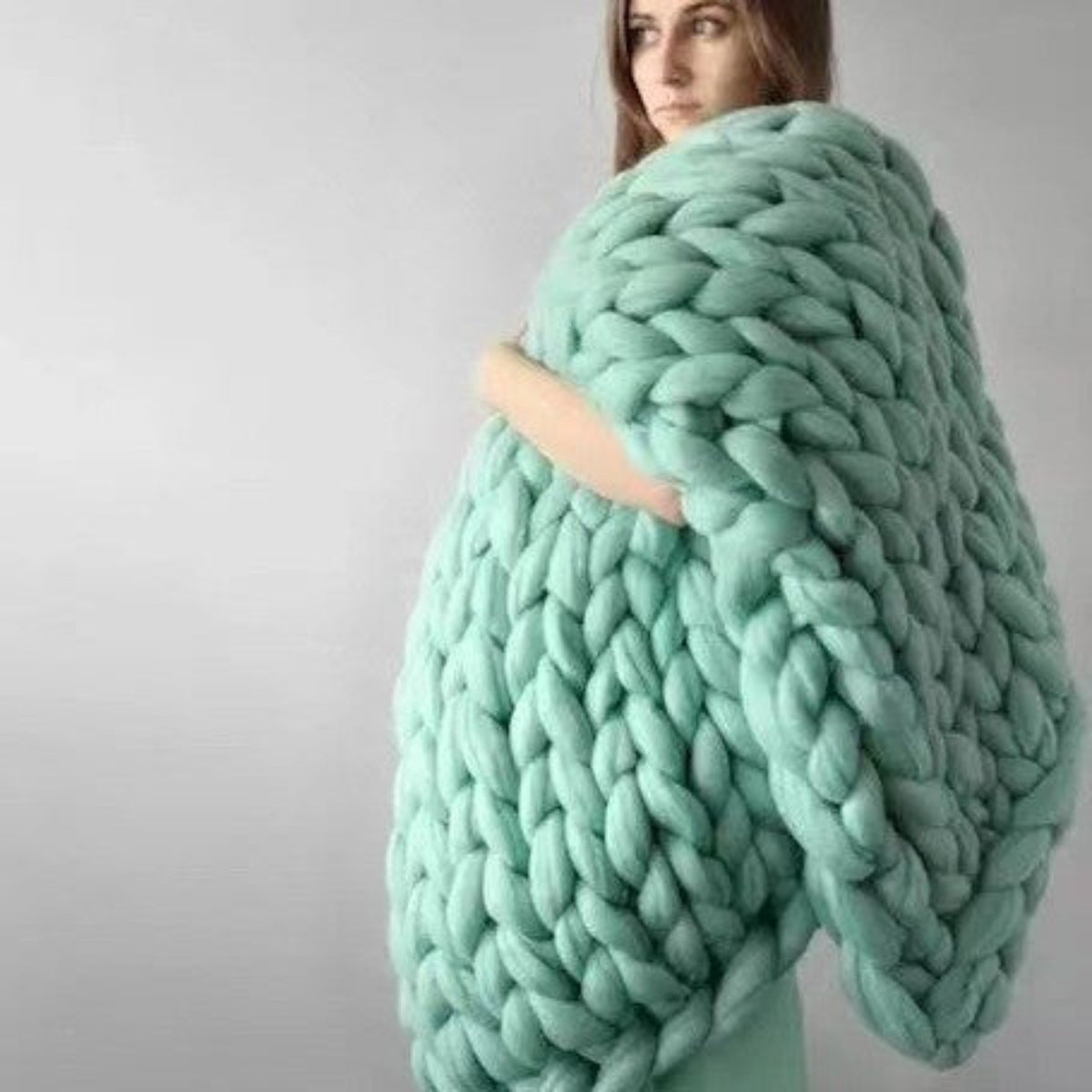 Cloudweave Chunky Knit Throw Blanket, Oversized Cozy Texture