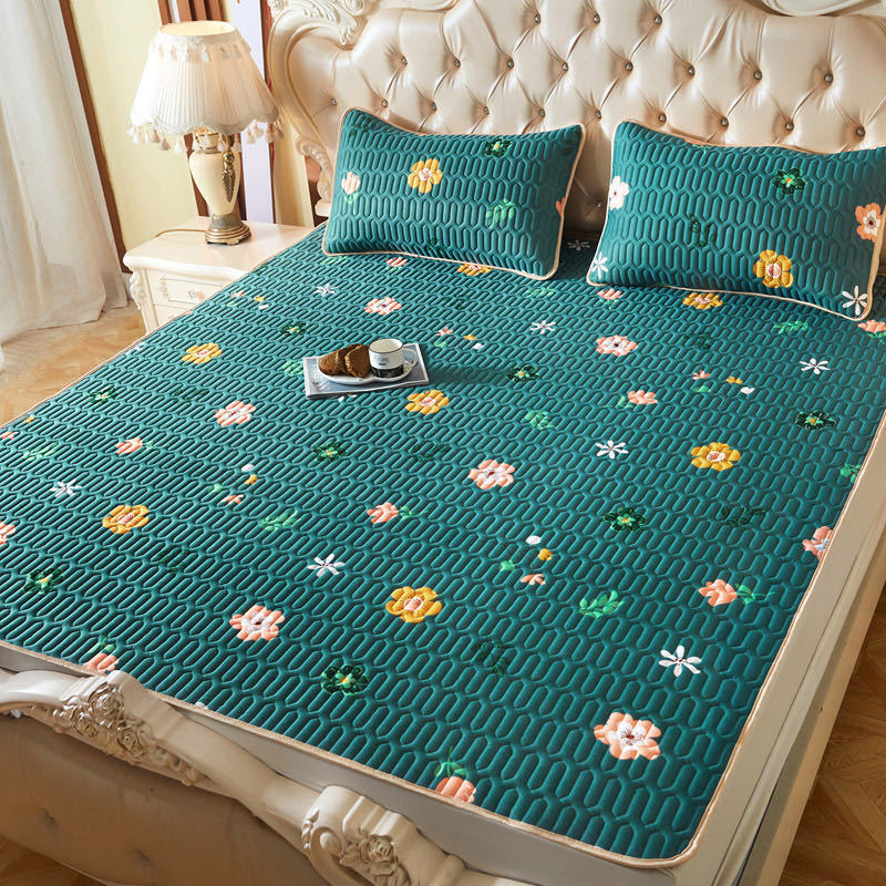 Summer Bed Sheet Ice Silk Mat Soft and Comfortable Latex Mattress Bedding Three-piece Breathable Mat for Comfortable Sleep - Julia M LifeStyles