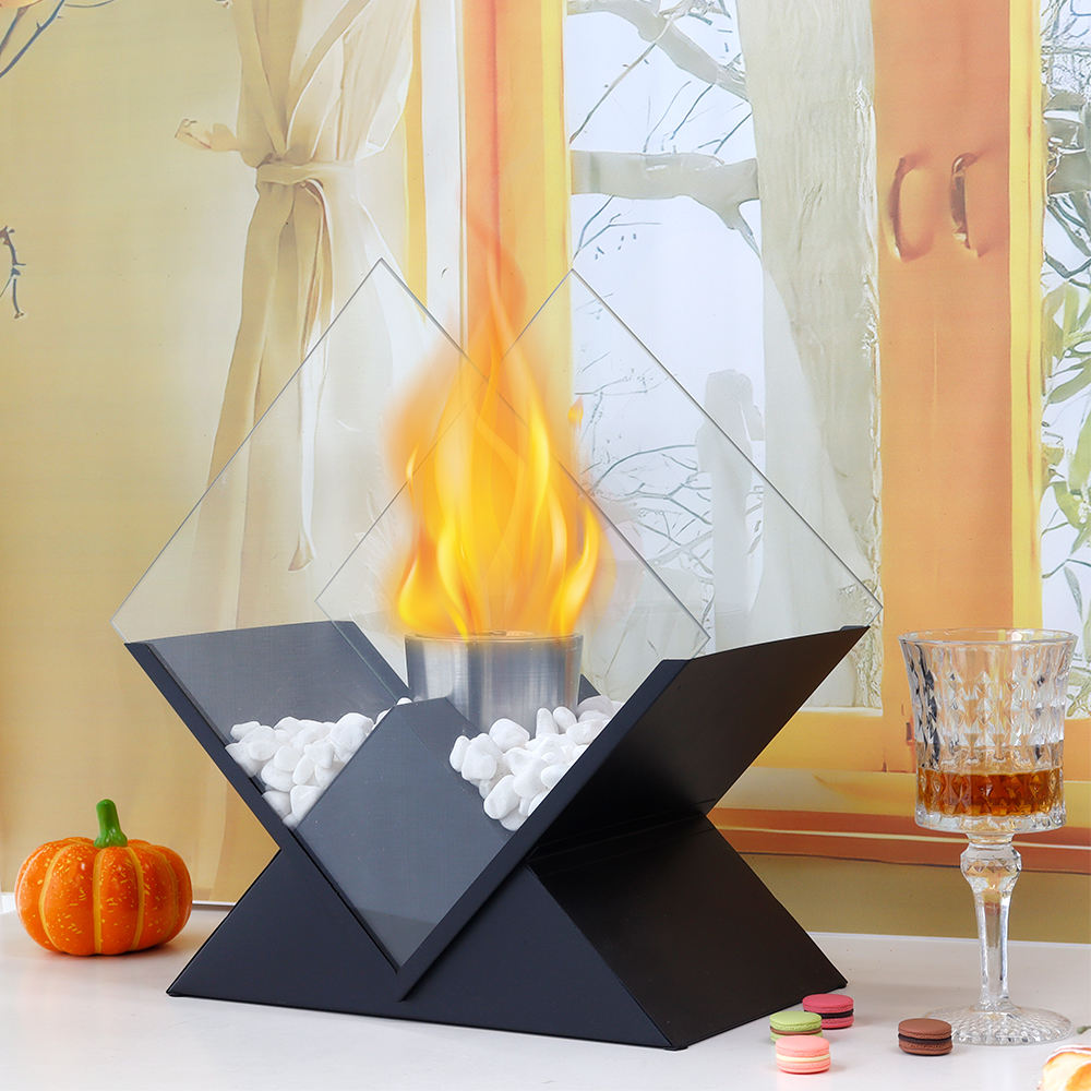 Diamond Shaped Portable Alcohol Fireplace - Luxurious Indoor & Outdoor Heating Solution Julia M Home & Kitchen