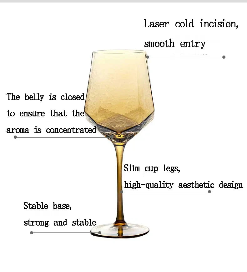 Hammered Diamond Amber Crystal Champagne Goblet Julia M Home & Kitchen