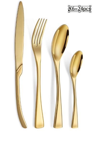 Luxury 24-Piece 304 Stainless Steel Cutlery Set - Dishwasher Safe Silverware Julia M Home & Kitchen