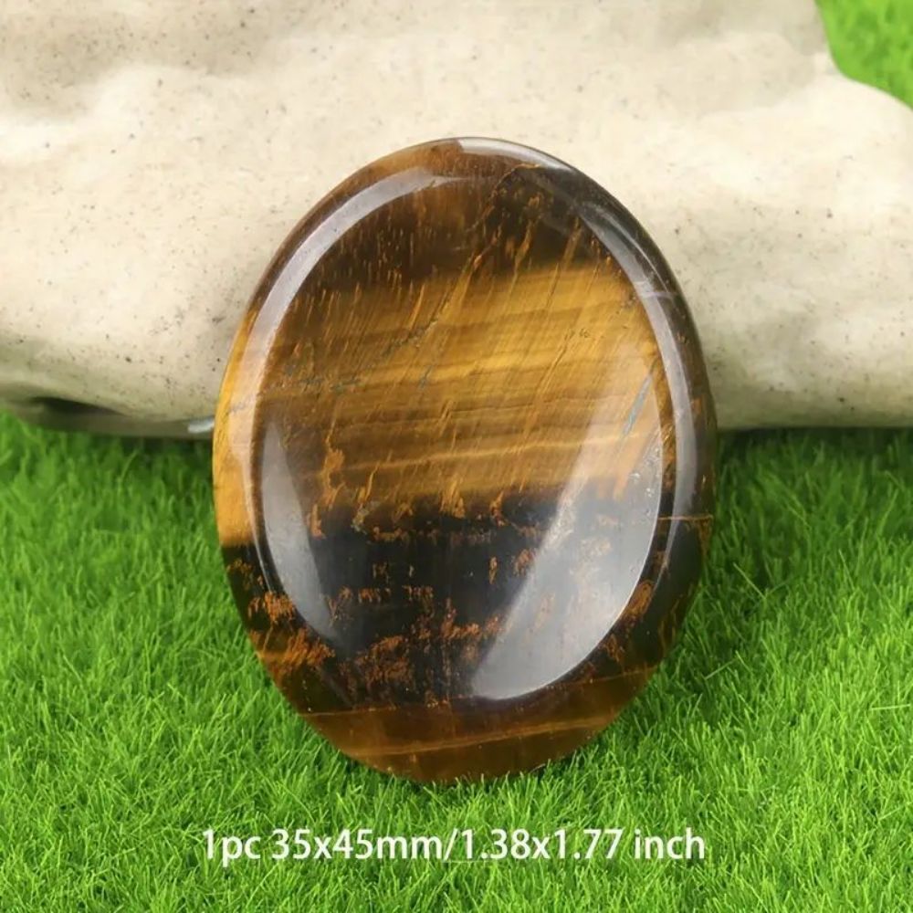 Thumb Worry Stones Oval Massage Quartz Healing Crystal Chakra Energy Therapy Meditation Spiritual Natural Gemstone Decor eprolo