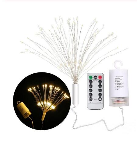 Illuminate Your Space with LED Firework String Lights - Warm White & Multi-Color Options Julia M Home & Kitchen