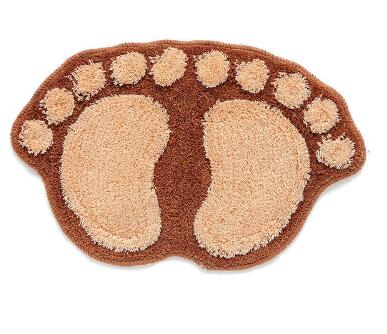 Foot Print Bath Mats Non-slip Bathroom Carpet Mat Toilet Bathroom Rug Bath Pad Julia M Home & Kitchen