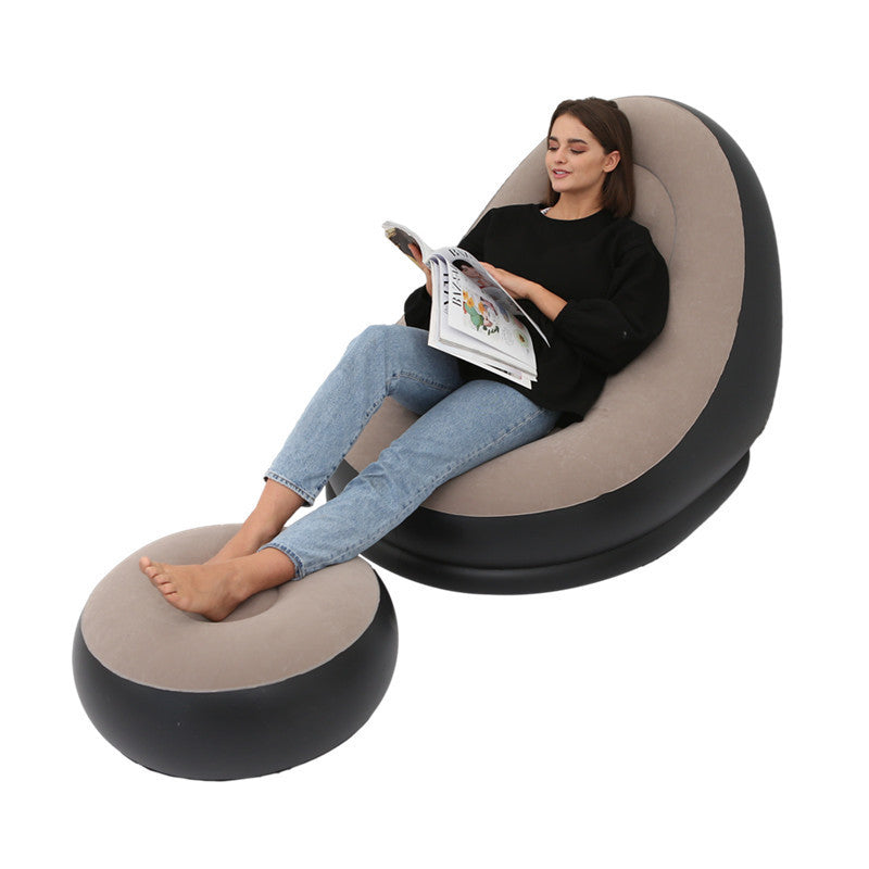 Inflatable Air Mattress Lazy Sofa Deck Chair Comfortable Leg Stool Rest Single Beanbag for home and Outdoor Use - Julia M LifeStyles