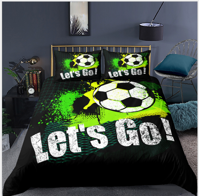 3D digital printing three piece quilt cover for sports basketball and football bedding Julia M Home & Kitchen