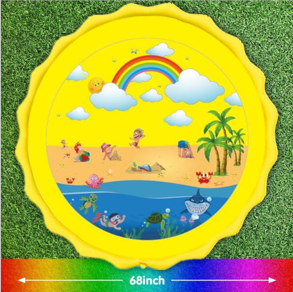 170 CM Summer Children's Baby Play Water Mat Games Beach Pad Lawn Inflatable Spray Water Cushion Toys Outdoor Tub Swiming Pool - Julia M LifeStyles