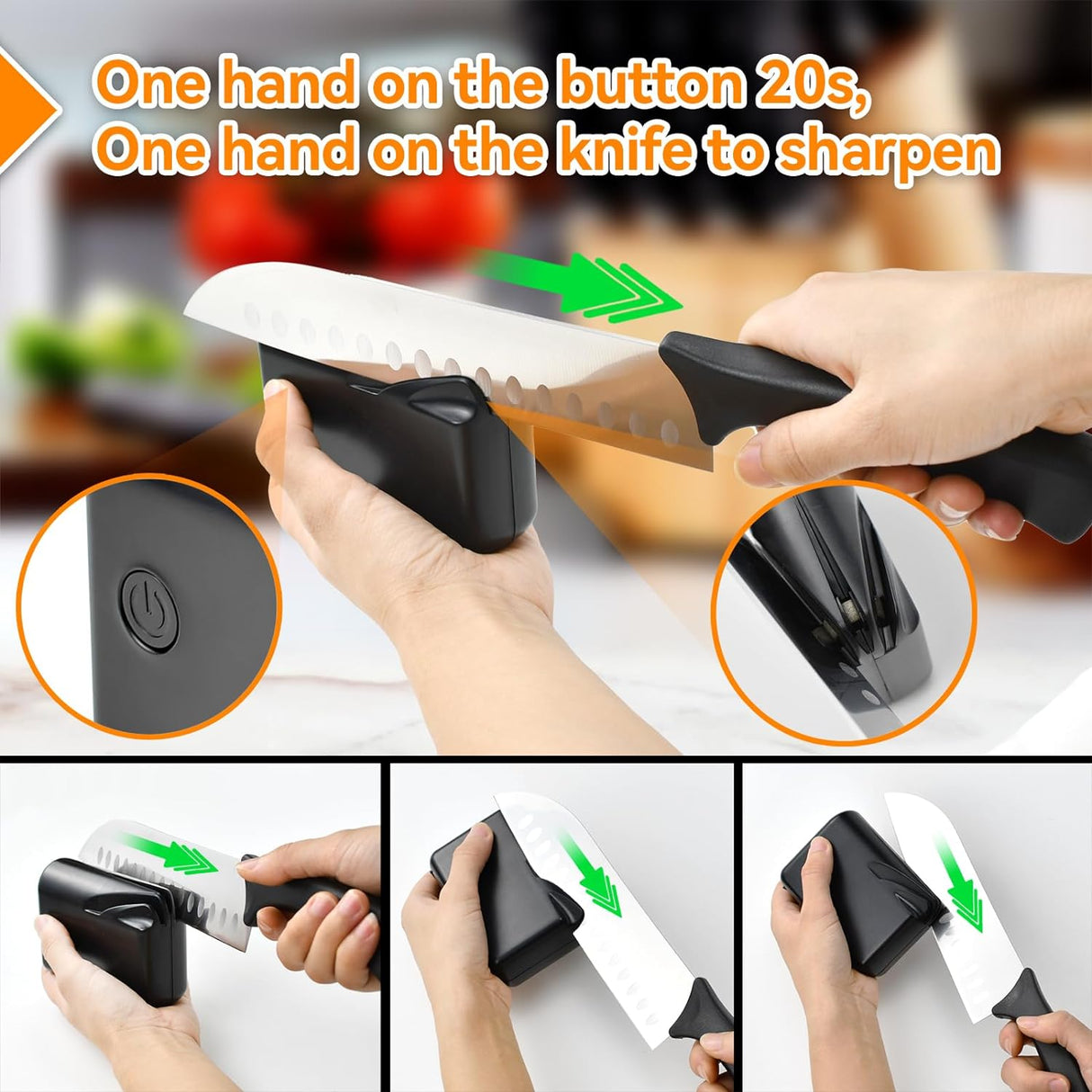 Electric Knife Sharpener, Professional Knife Sharpener for Home, Stages for Kitchen Knives Quick Sharpening & Polishing Julia M Home & Kitchen