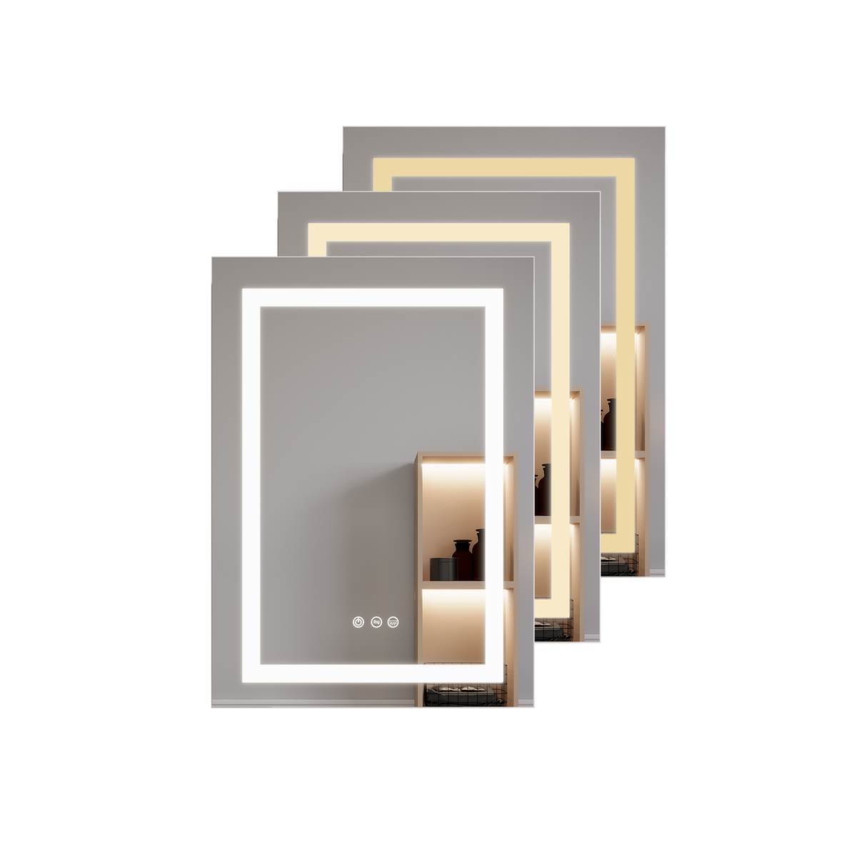 26x20 inch(Left Door) bathroom medicine cabinet with LED mirror 3000K~6000K single door lighting bathroom cabinet with touch switch adjustable Julia M Home & Kitchen