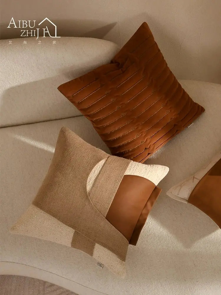 Classy Scandinavian Modern New Chinese Style Accessible Luxury Sofa Black and White Ink Painting Embroider Cotton Linen Classy Pillow Living Room Cushions - Julia M LifeStyles