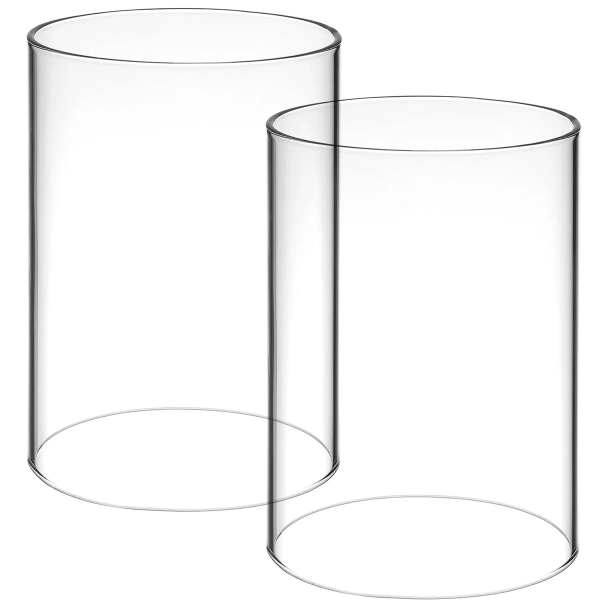 Clear Glass Tube Candleholder Shades - Set of 2 - Julia M LifeStyles