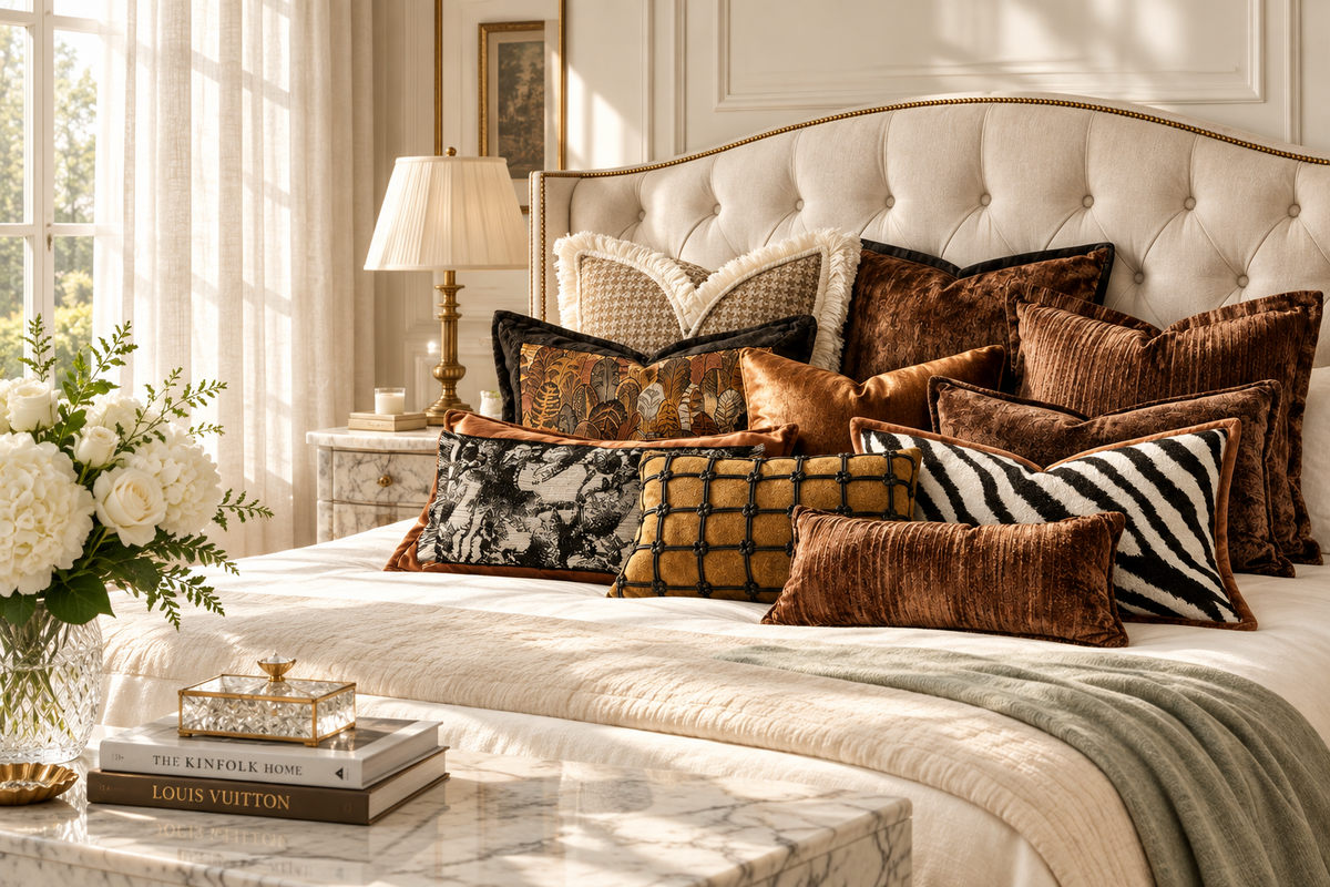 The Archive Feather Patchwork Accent Pillow