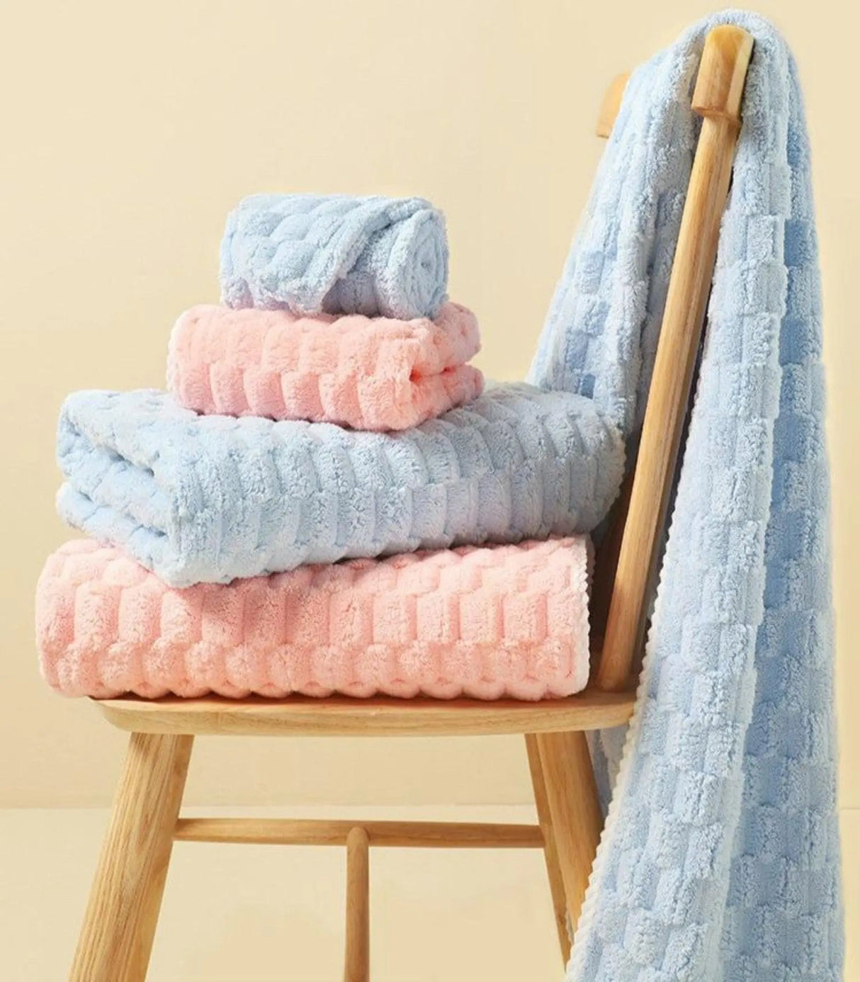 Cotton Towel Set with Hair-Drying Cap - Julia M LifeStyles