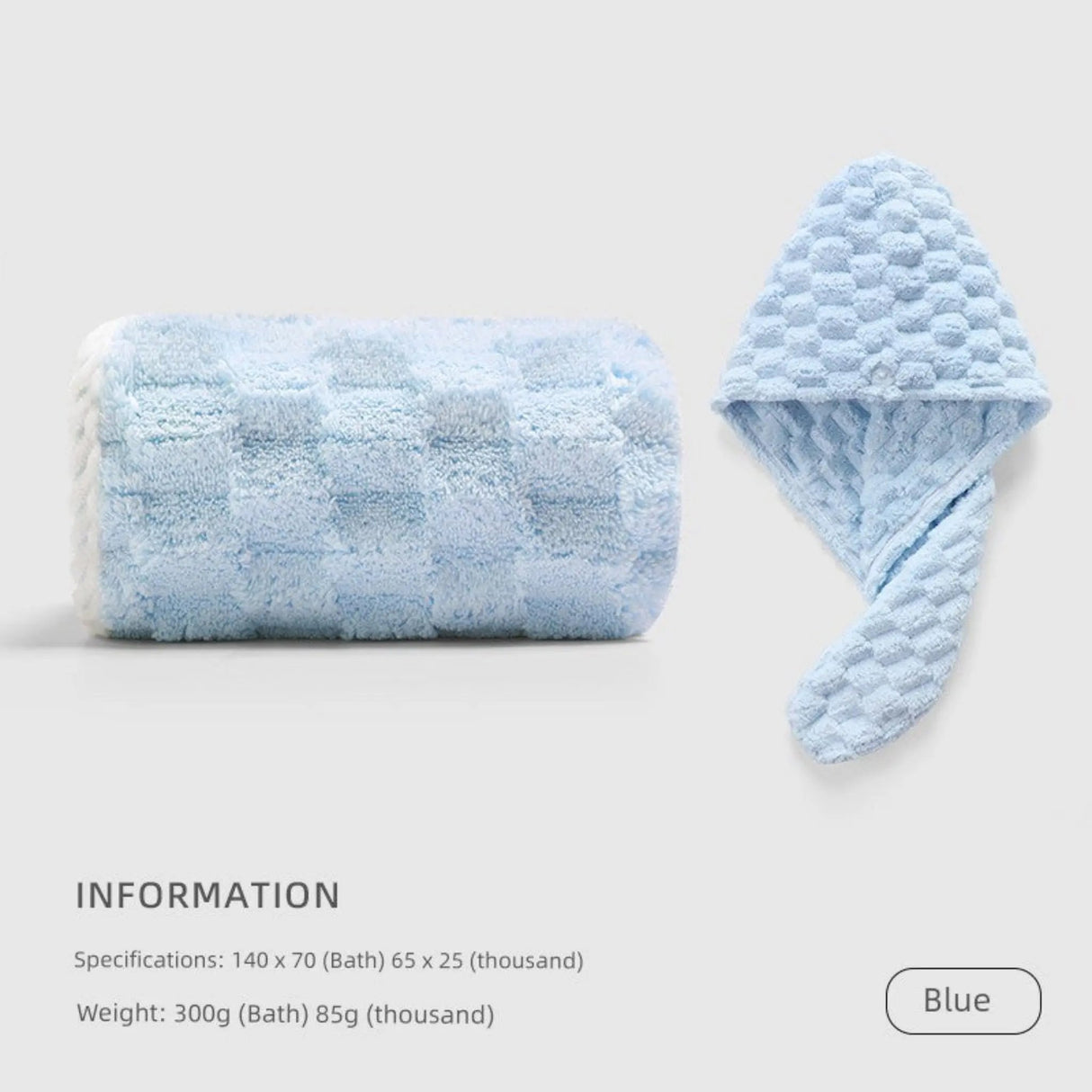 Cotton Towel Set with Hair-Drying Cap - Julia M LifeStyles