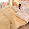 Custom Wholesale Double Sided Thickened Bean Velvet Warm Winter Quilt Soft Jacquard Silk Cotton Duvet Bedding Set for Home Hotel Julia M LifeStyles