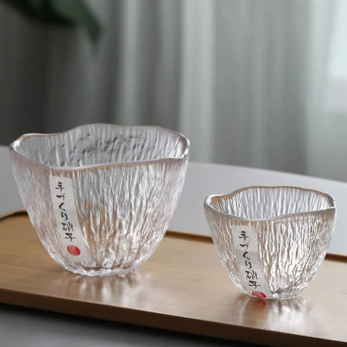 Small personal cup tea tasting cup hammer patterned kung fu heat-resistant glass single cup small cup tea cup Julia M Home & Kitchen