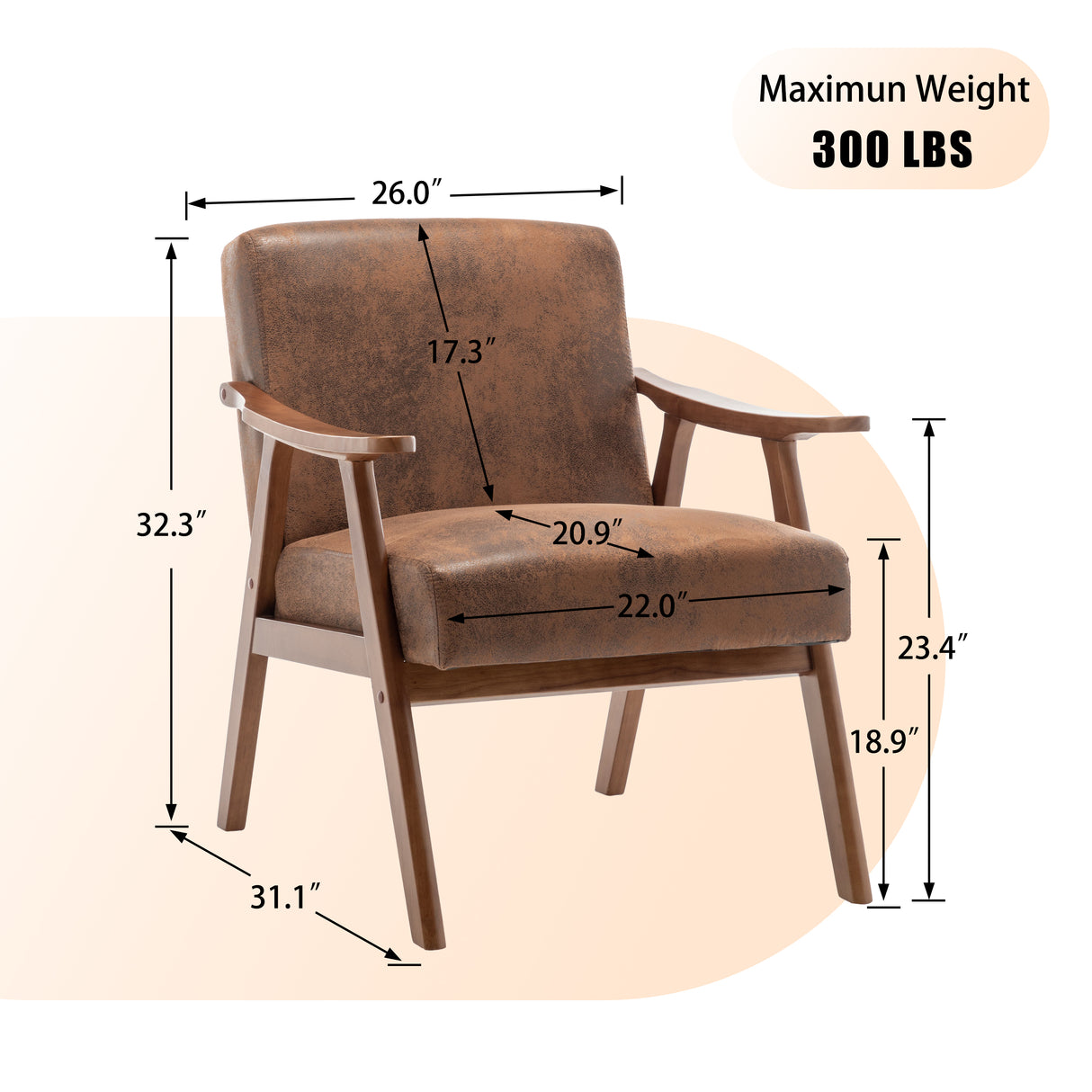 Medieval modern chair, solid wood frame living room chair, accent chair with ultra thick backrest - Julia M LifeStyles