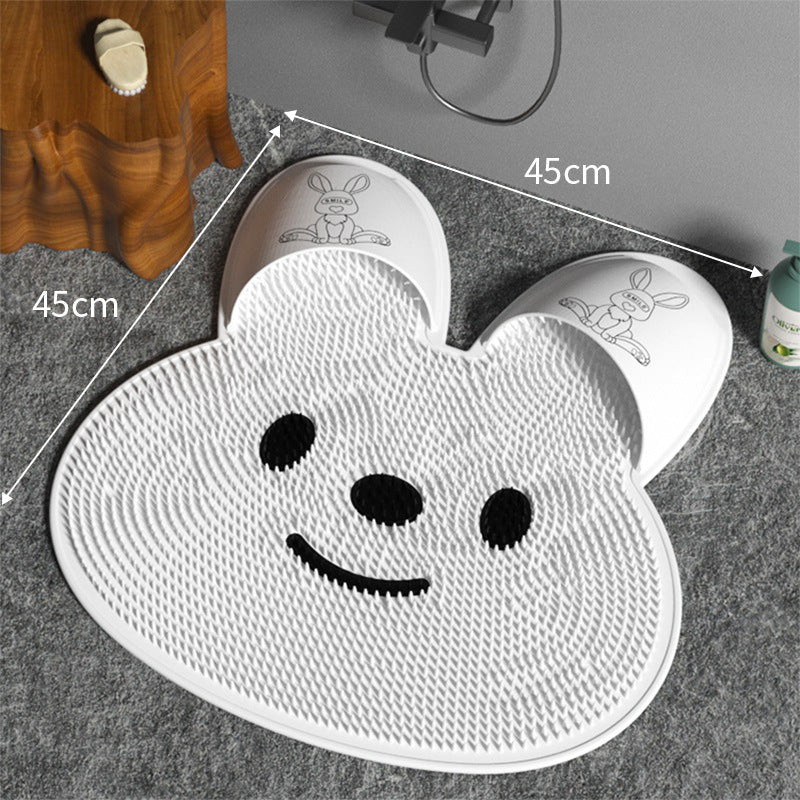 Silicone rabbit rub foot artifact bathroom anti-slip mat rub back massage pad rub bath wash feet to dead skin shower mat Julia M Home & Kitchen