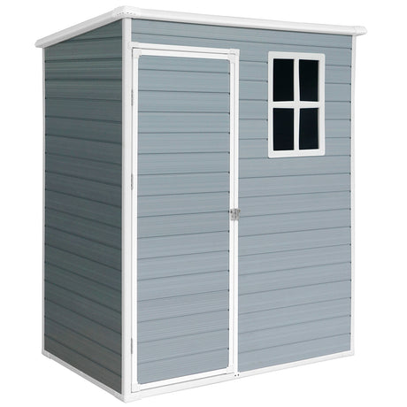 5x3ft Resin Outdoor Storage Shed Kit-Perfect to Store Patio Furniture Grey - Julia M LifeStyles