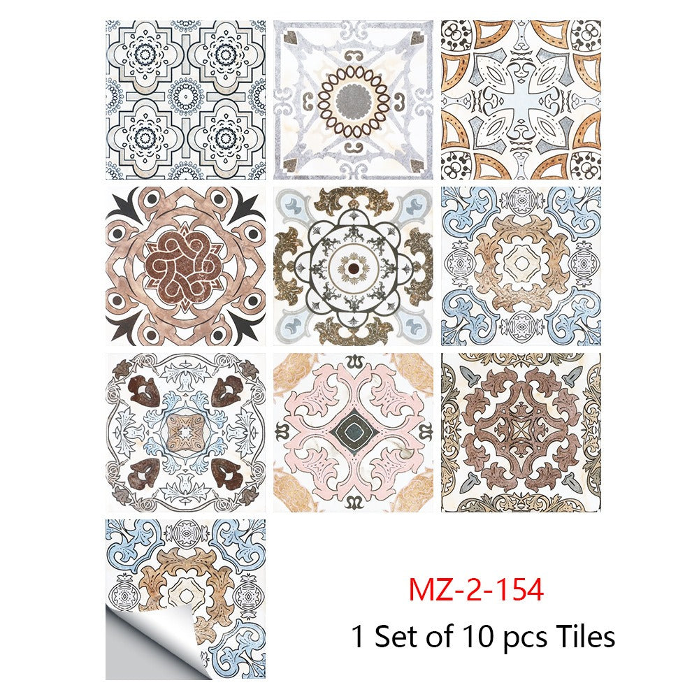 Mosaic 10-Piece Imitation Ceramic Tile Stickers Set for Home Decoration Julia M Home & Kitchen