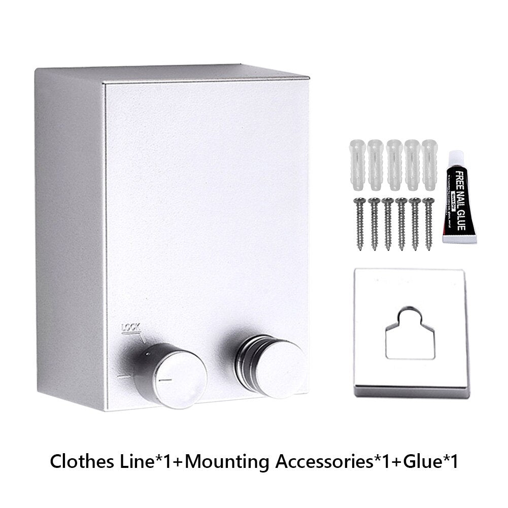 Indoor Outdoor Retractable Stretch Washing Invisible Line Mounted Drying Rope Laundry Clothes Line 13.8ft Automatic Wall Hanging Julia M Home & Kitchen