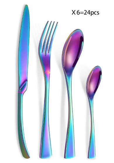 Luxury 24-Piece 304 Stainless Steel Cutlery Set - Dishwasher Safe Silverware Julia M Home & Kitchen