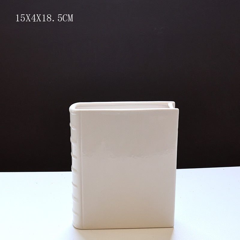 Book Vase - Ceramic, Cute & for Home Decor, with Flower & Shelf Options - Julia M LifeStyles