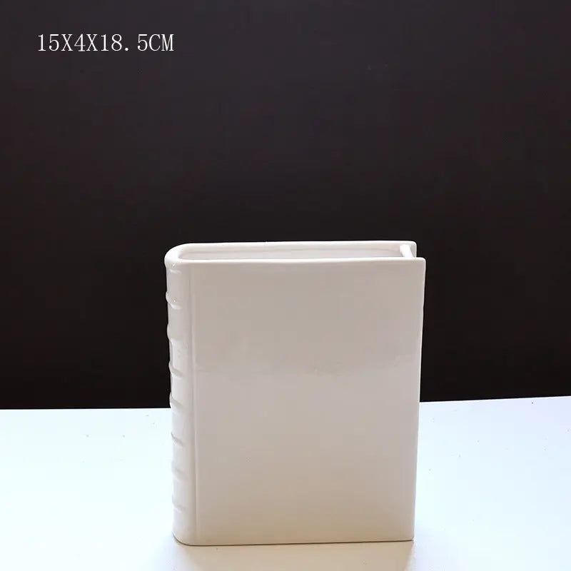 Book Vase - Ceramic, Cute & for Home Decor, with Flower & Shelf Options - Julia M LifeStyles