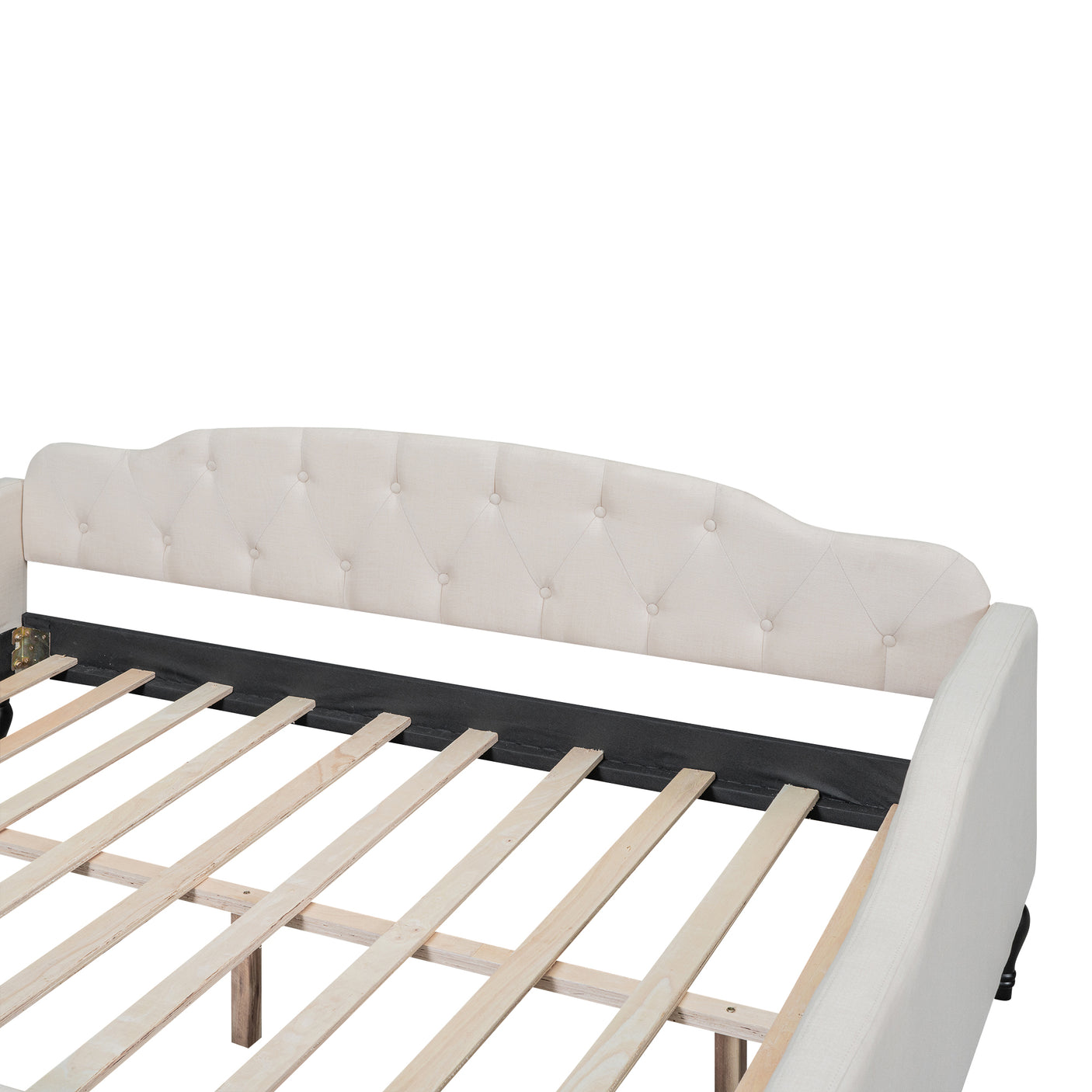 Full Size Upholstered Tufted Daybed Beige - Julia M LifeStyles