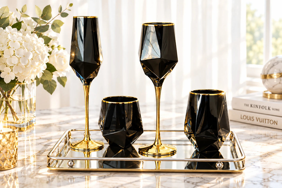 Noir & Gold Glassware