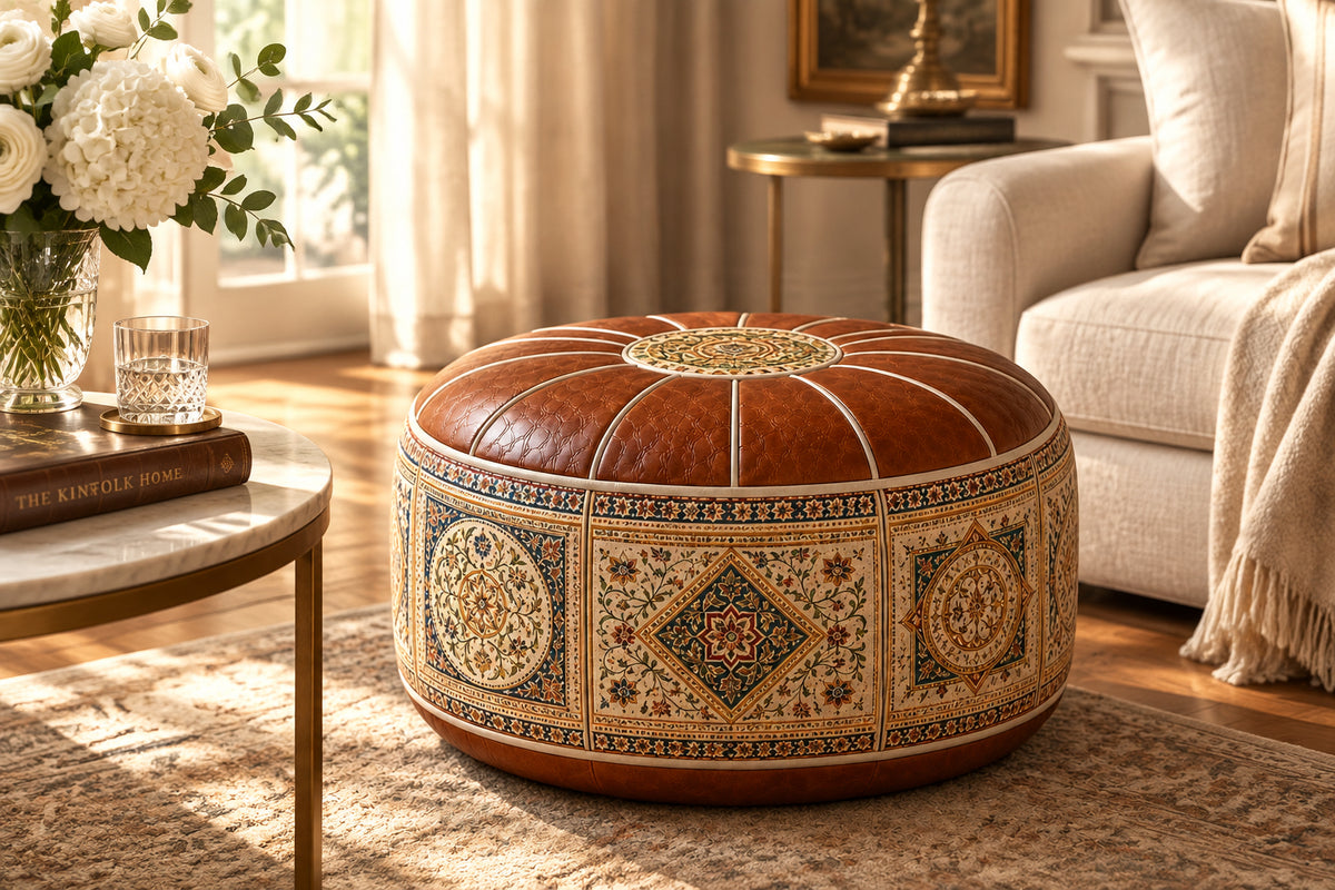 Heritage Floral Storage Pouf Cover