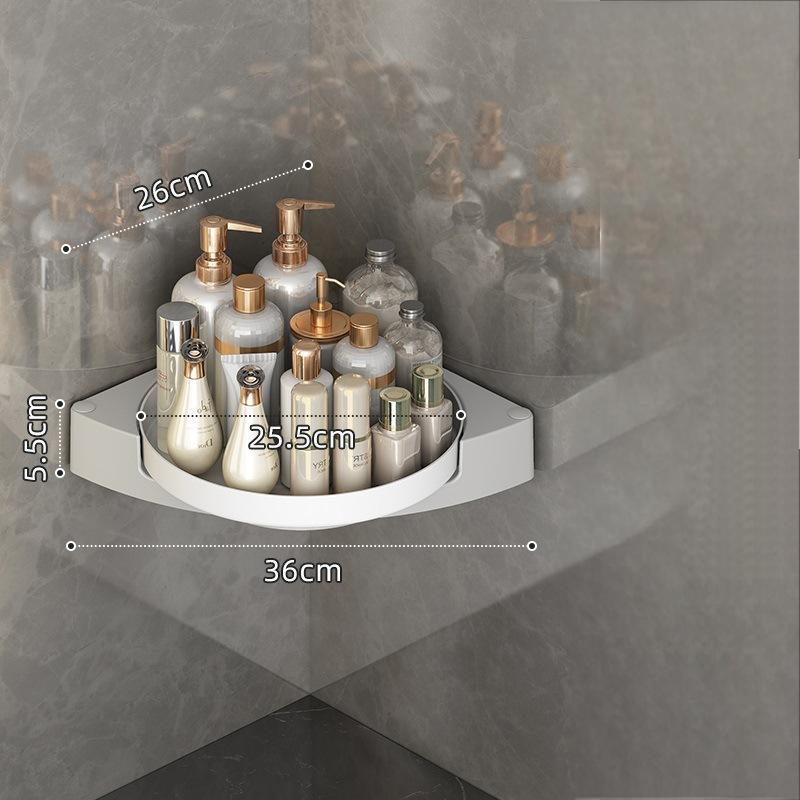 Rotating toilet triangle storage rack wall mounted bathroom toilet no drilling wall corner shower gel storage rack Julia M Home & Kitchen