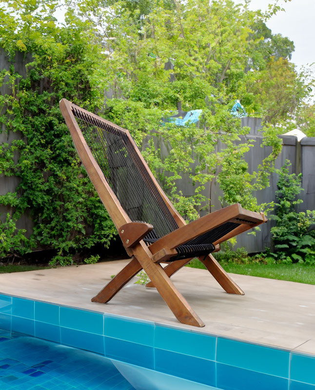 folding roping wood chair - Julia M LifeStyles