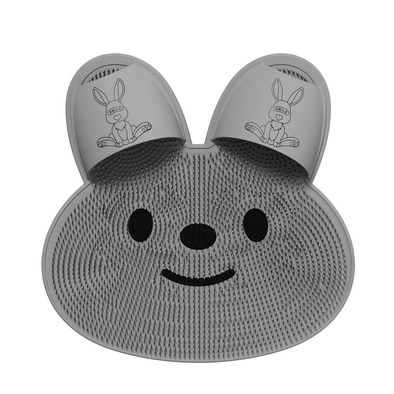 Silicone rabbit rub foot artifact bathroom anti-slip mat rub back massage pad rub bath wash feet to dead skin shower mat Julia M Home & Kitchen