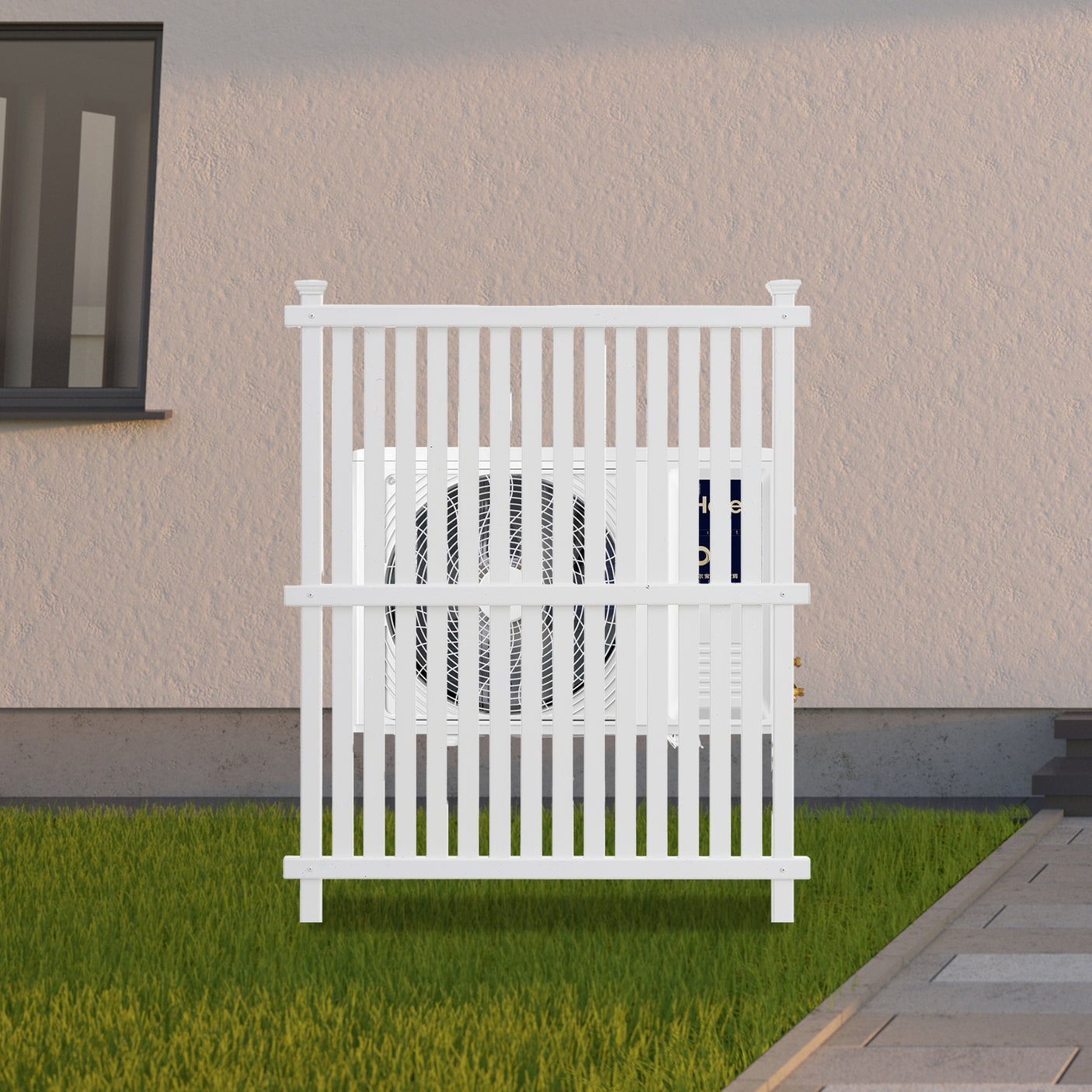 Privacy Screen Panels Kit Air Conditioner Trash Can Enclosure Vinyl white color - Julia M LifeStyles