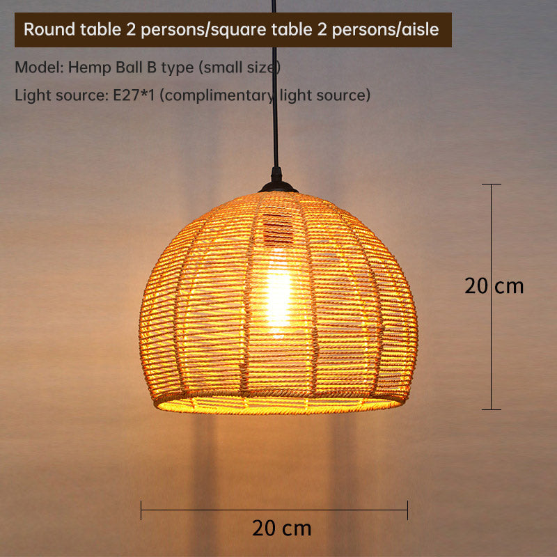 Retro Industrial Hemp Rope Pendant Lamp for Home & Commercial Spaces Julia M Home & Kitchen