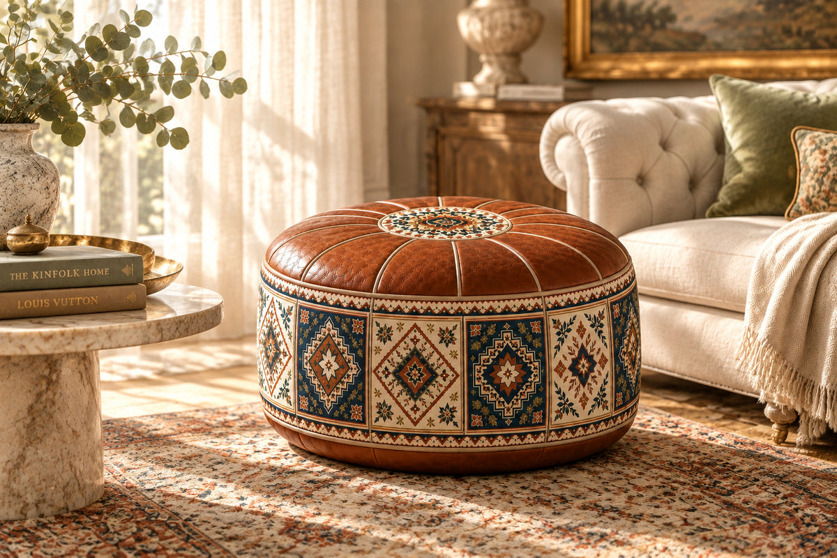 Heritage Floral Storage Pouf Cover