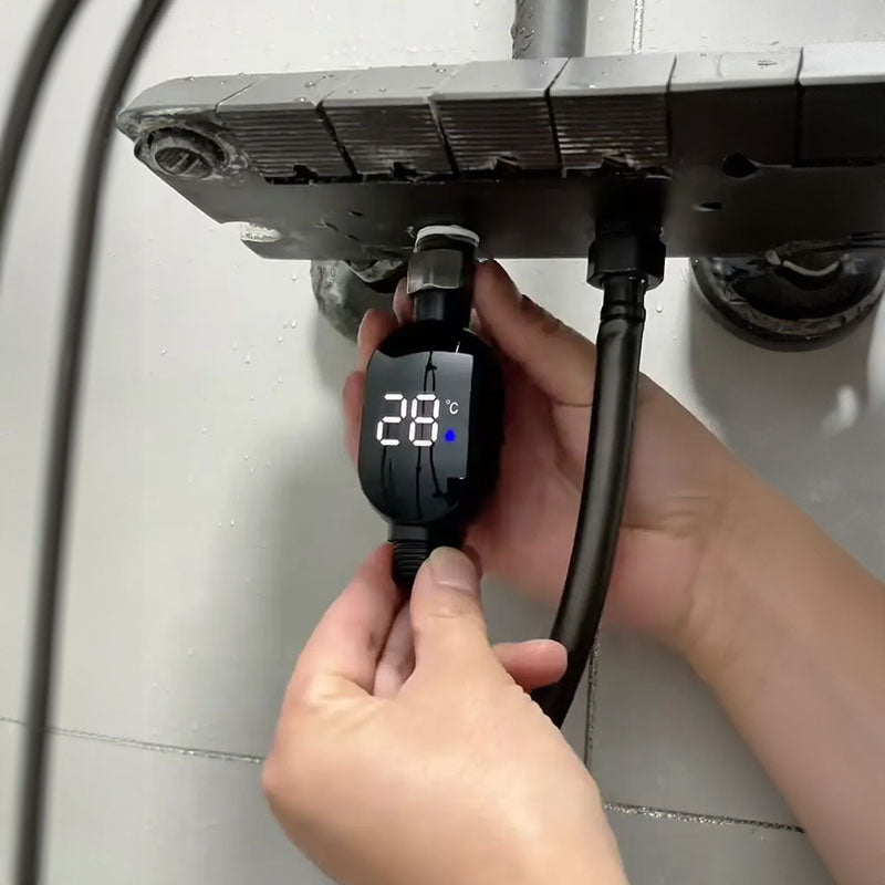 Black LED bathroom shower thermometer (0℃~99℃): accurate temp measurement, smart counter. Julia M Home & Kitchen