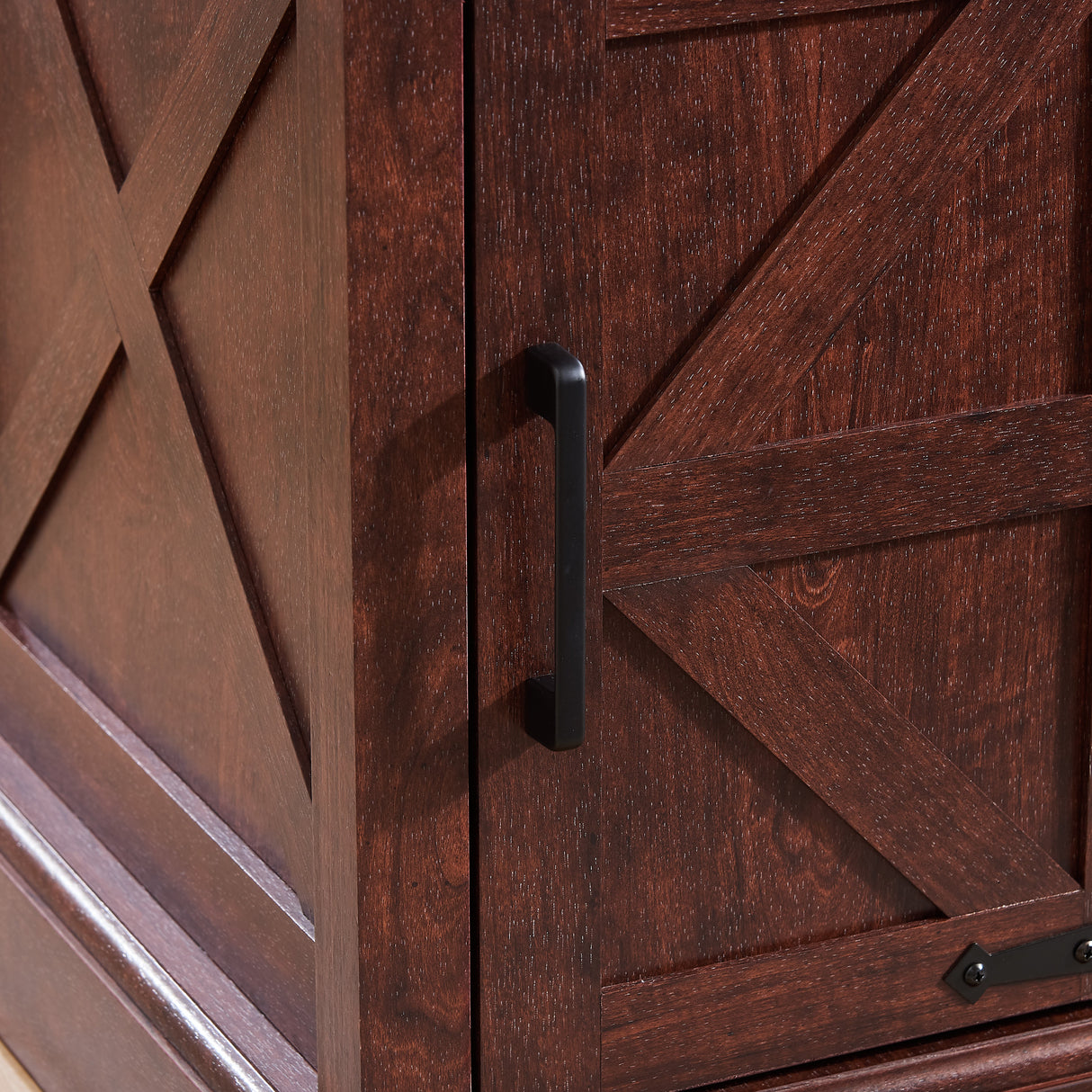 Farmhouse tea table bedside table rectangular farmhouse tea table with barn door and adjustable storage rack OAK Julia M Home & Kitchen