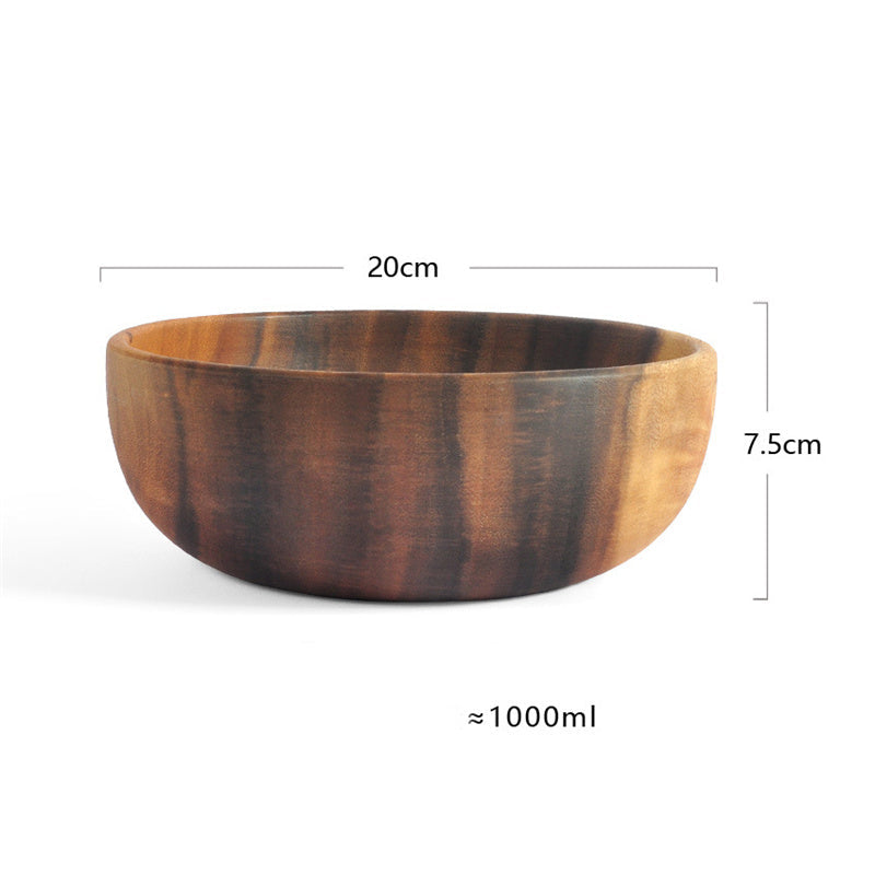 Wooden Bowl, Raw Wood Plate, Solid Wood Plate, Tableware, Salad Bowl, Wooden Fruit Plate, Dried Fruit, Shallow Mouth Bowl eprolo