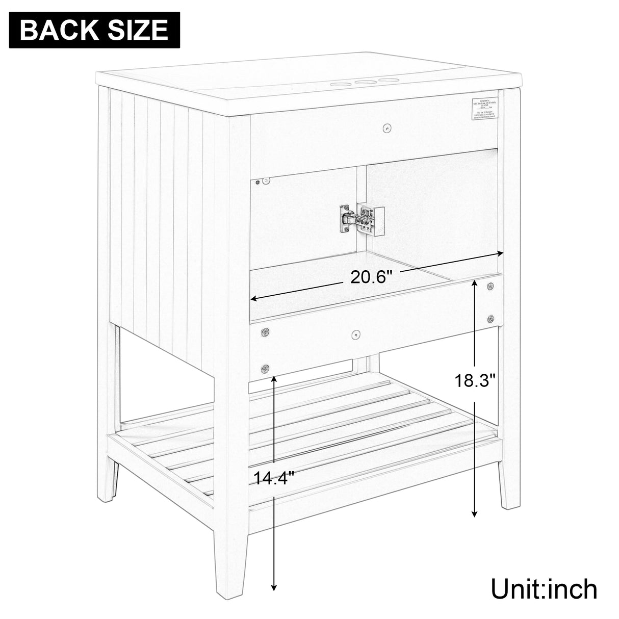 24" Bathroom Vanity Base Only, Soild Wood Frame, Bathroom Storage Cabinet with Doors and Open Shelf, White - Julia M LifeStyles