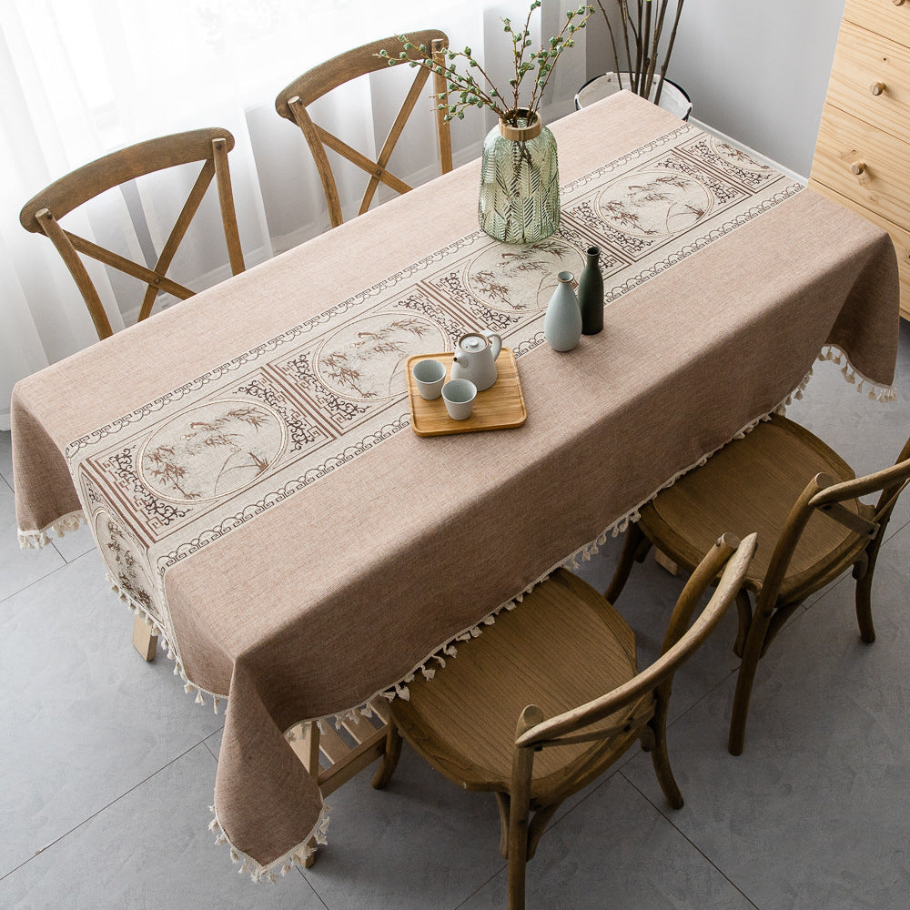 Linen Ethnic Style Linen Washable Tablecloth Pastoral Style Tablecloth Rectangular Table Flag Table Mat Tea Table Tablecloth Julia M Home & Kitchen