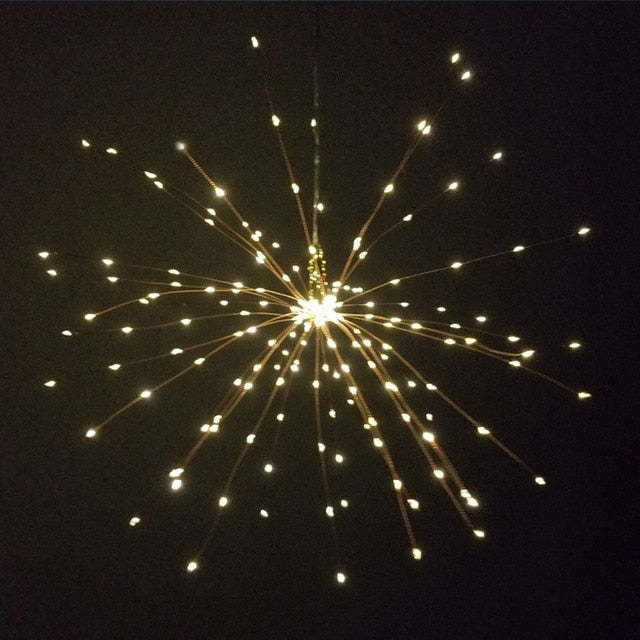 Illuminate Your Space with LED Firework String Lights - Warm White & Multi-Color Options Julia M Home & Kitchen