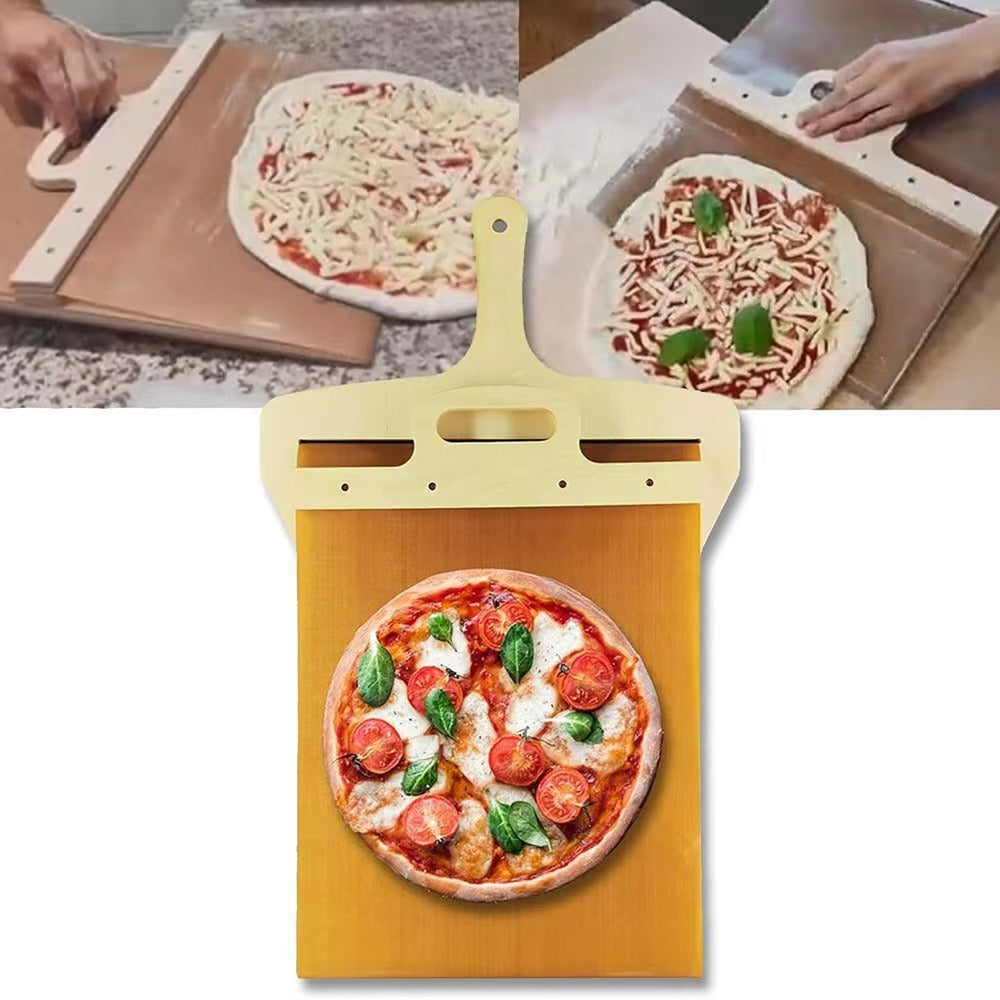 Wooden Sliding Pizza Shovel Portable Pizza Peel Pizza Spatula Paddle with Handle Baking Supplies Kitchen Tools - Julia M LifeStyles