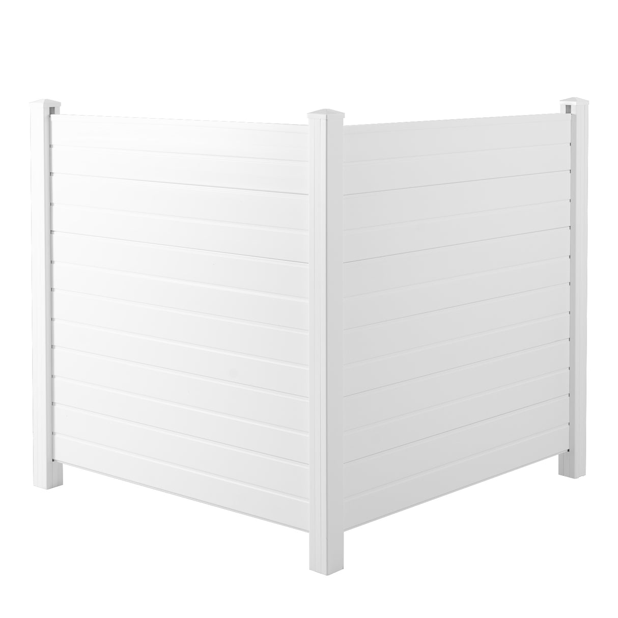 Privacy Fence Panels Kit Air Conditioner Trash Can Enclosure Vinyl white color - Julia M LifeStyles