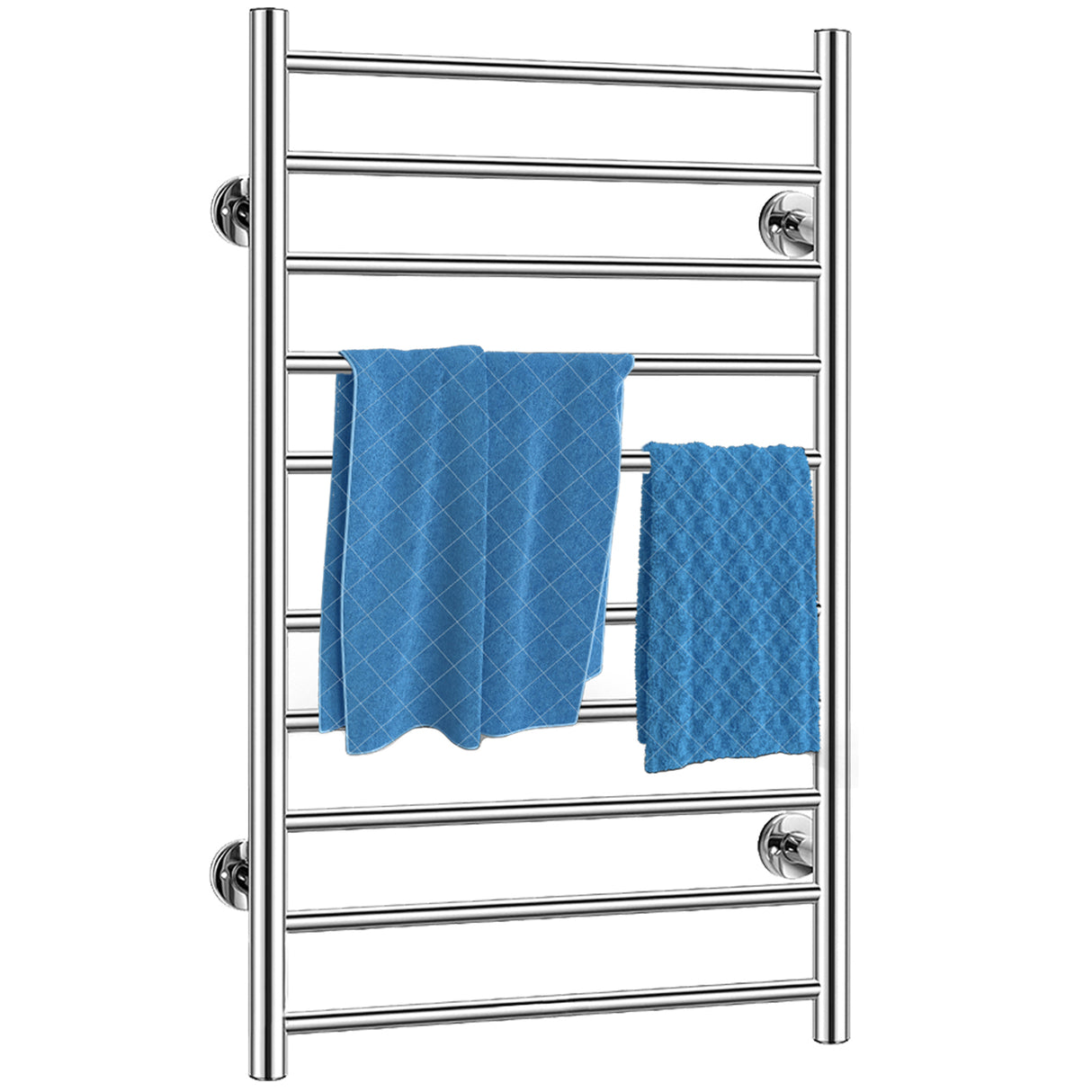 Electric Heated Towel Rack for Bathroom Wall Mounted Towel Warmer 10 Stainless Steel Bars Drying Rack - Julia M LifeStyles