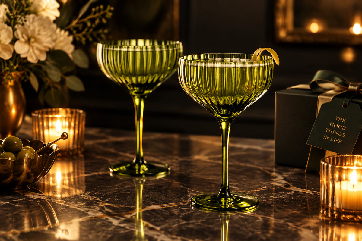 Verdant Bloom Floral Glassware