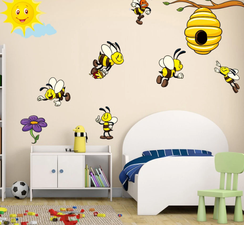 Flying Bees and Hive Wall Stickers - Julia M LifeStyles