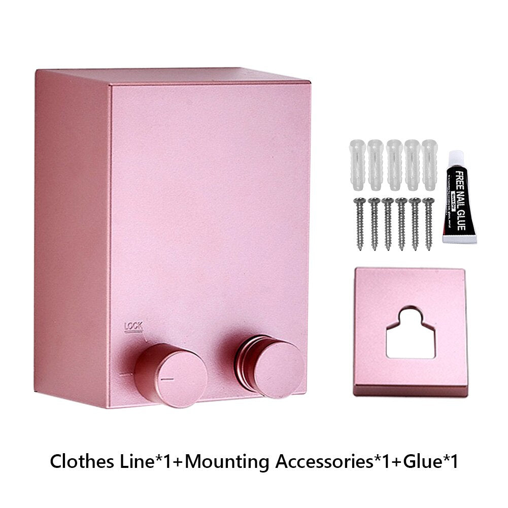 Indoor Outdoor Retractable Stretch Washing Invisible Line Mounted Drying Rope Laundry Clothes Line 13.8ft Automatic Wall Hanging Julia M Home & Kitchen