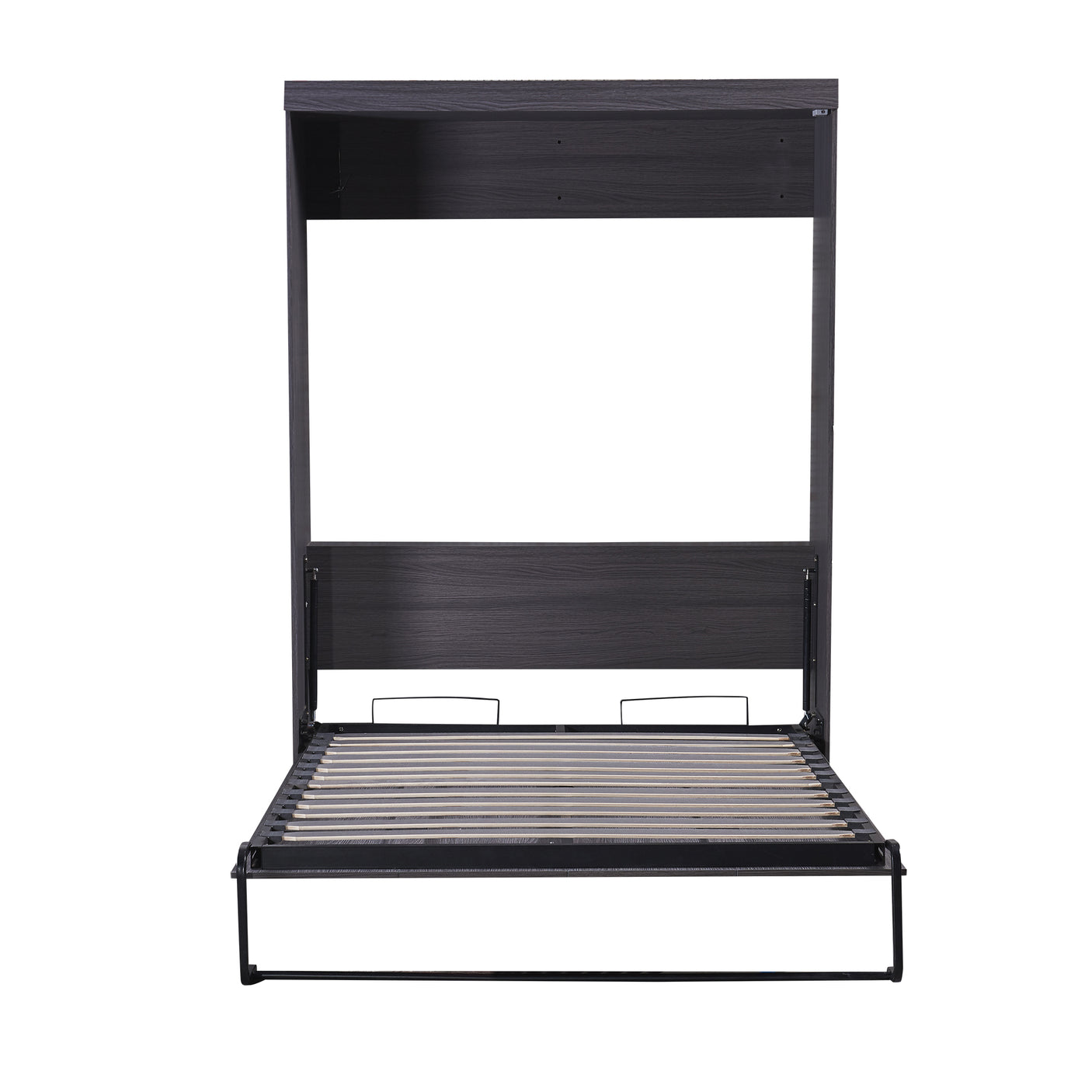 Full Size Murphy Bed with Wardrobe and Drawers, Storage Bed, can be Folded into a Cabinet, Gray - Julia M LifeStyles